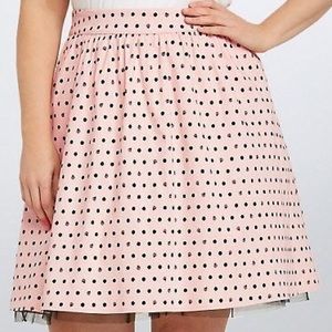 Torrid Little Mermaid polka dot shell skirt 28